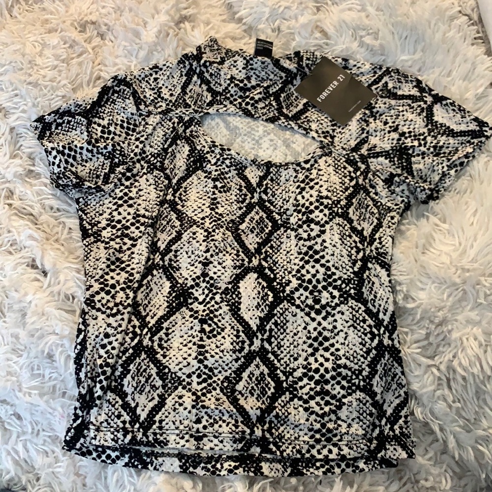 NWT Forever 21 Snakeskin Cut Out Top